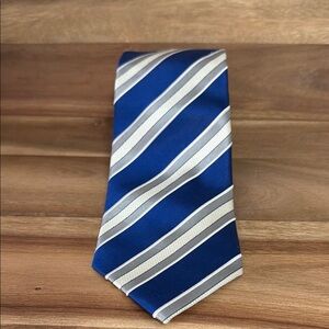 Blue and Gray Striped Men's Tie